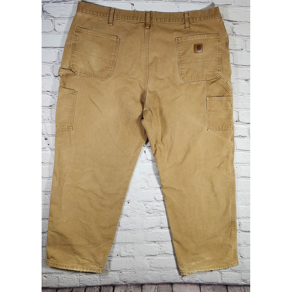 Carhartt B11 BRN Mens Brown Duck Canvas Carpenter Work Pants 44x30 Fits 42x27